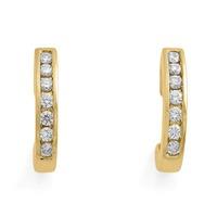 9ct White Gold Diamond Half Hoop Earrings 20.01782.074