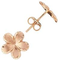 9ct rose gold flower stud earrings ger34 r