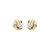 9ct 9mm Two Tone Knot Stud Earrings 2.58.1579