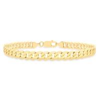 9ct Gold Diamond Cut 8 Inch Flat Curb Bracelet 1.23.3633