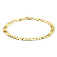 9ct gold diamond cut 8 inch flat curb bracelet 1233003