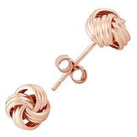 9ct Rose Gold Triple Strand Knot Stud Earrings E39-5343-R