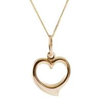 9ct gold small open heart pendant 1 61 0063