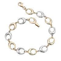 9ct Gold Two Colour Open Oval Bracelet GB403