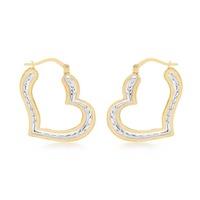 9ct Two Tone Large Heart Hoop Earrings 2.53.9129