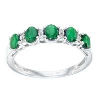 9ct White Gold Emerald and Diamond Ring CR7739 9KW/EM M