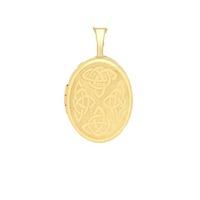9ct 25x16mm Etched Celtic Oval Locket 1.65.2281