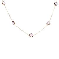 9ct Gold Multi Round Amethyst Stone Necklet 9NK458-AM