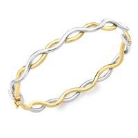 9ct Gold 2 Colour Wavy Bangle 2.37.0971