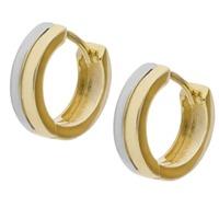 9ct Two Tone Huggie Earrings GER13