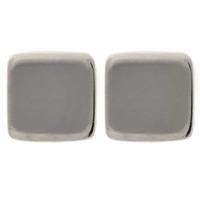 9ct White Gold Flat Square Stud Earrings GE422W