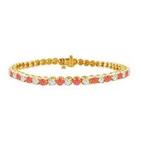 9ct Gold Ruby and Diamond Tennis Bracelet SKB15917-100RB