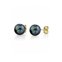 9ct 7 75mm black akoya pearl stud earrings eoz107plb