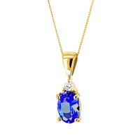 9ct Sapphire and Diamond Oval Pendant K40-9455-02