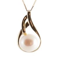 9ct White Freshwater Pearl Swirl Pendant GP812W-GN141