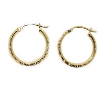 9ct Gold Diamond Cut Creole Earrings 1-53-8419