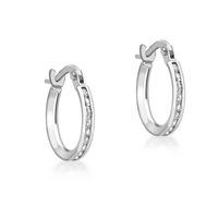 9ct white gold cubic zirconia hoop earrings 5588359
