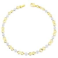 9ct Two Tone Cubic Zirconia Figure Eight Bracelet GBR32