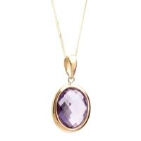 9ct Gold Oval Faceted Amethyst Pendant 9DP317-AM-Y