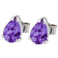 9ct white gold amethyst teardrop studs g40 5091 16w