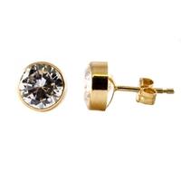 9ct Gold 7mm Round CZ Stud Earrings 1573413