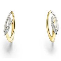 9ct gold two colour diamond elipse earrings 3409270002