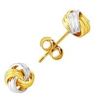 9ct Two Tone Triple Strand Knot Earrings E39-5343-YW