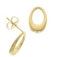 9ct yellow gold open oval stud earrings 1001136