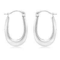 9ct White Gold Oval Creole Earrings 5.53.3989