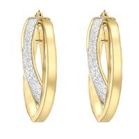 9ct gold 3mm stardust creole earrings 1511229