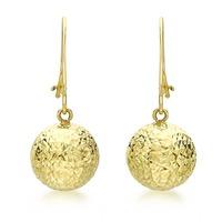 9ct gold diamond cut ball dropper earrings 1568419
