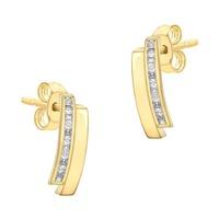 9ct gold double bar cubic zirconia earrings 1589579