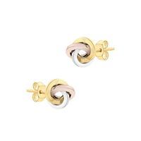 9ct Gold 3 Colour Knot Stud Earrings 3.55.8269