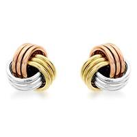 9ct Gold 3 Colour Small Knot Stud Earrings 3.55.1913