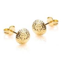 9ct Gold Faceted Half Ball Earrings 1.55.5169