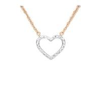 9ct gold two tone diamond cut heart necklace 2196470
