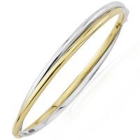 9ct Two-Tone Twist Bangle BN443