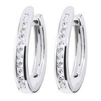 9ct white gold 040ct channel set diamond huggie earrings de519w