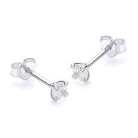 9ct white gold 3mm round cubic zirconia stud earrings 5 58 6329