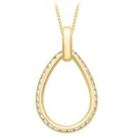 9ct Gold Cubic Zirconia Open Teardrop Pendant 1.68.3372