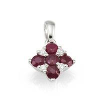 9ct White Gold Diamond and Ruby X Pendant 33.08271.015