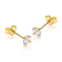 9ct Gold 3mm CZ Round Stud Earrings 1-58-6329