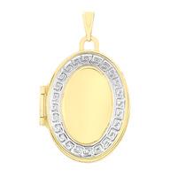 9ct Two Colour Greek Oval Locket 2.65.1861