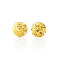 9ct Engraved Button Studs ER796