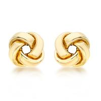 9ct Gold Rectangular Tube Knot Stud Earrings 1.55.6199