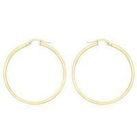 9ct Gold 30mm Rectangular Tube Hoop Earrings 1.53.3719