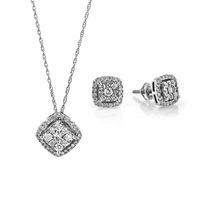 9ct White Gold Diamond Pendant Set SKS16968-100