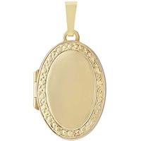 9ct bubbled border oval locket and 18 chain lk224 cn025a 18