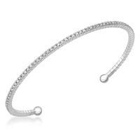 9ct white gold diamond torque bangle 531859g