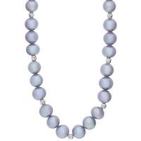 9ct White Gold Grey Freshwater Pearl and Textured Bead 18\